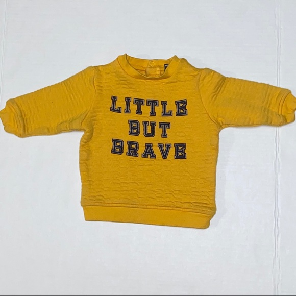 4/$20 Little But Brave Yellow Baby Sweatshirt EUC - Picture 6 of 6